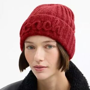Coach Knit Hat - NWT - Red One Size W/Gift Box